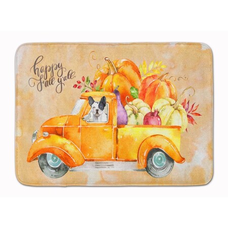 Carolines Treasures Fall Harvest French Bulldog Machine Washable Memory Foam Mat CK2656RUG